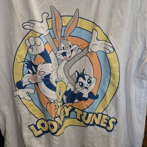 Looney Tunes Bugs Bunny Sylvester Tweety Graphic T-Shirt White Mens 1X LT24946
